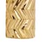 Gold Ceramic Dimensional Chevron Textured Vase with Varying Shapes Set
